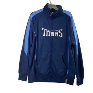 Tennessee Titans NFL Team Apparel Jacket Mens Large Full Zip Navy‎ Blue Football